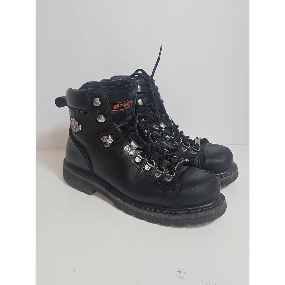 Harley Davidson Leather Boots Men's "Size 8M" Motorcycle Black D91610 Badlands